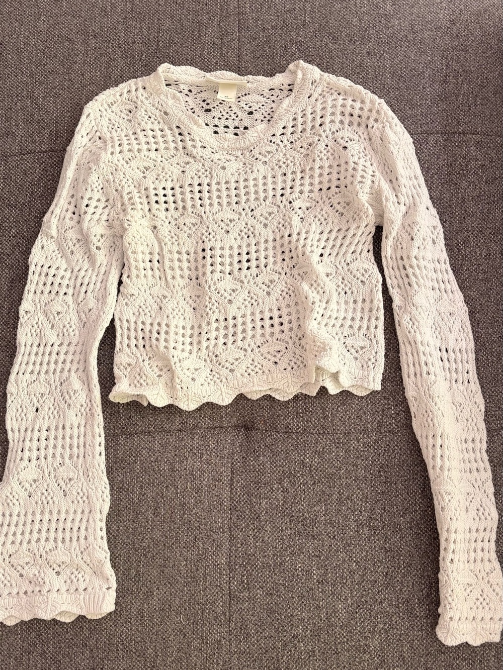 Pull crochet blanc bohème